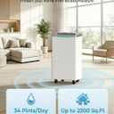 2500 Sq. Ft Dehumidifier for Basement with Drain Hose, 34 Pint/Day | 38dB Quiet, 24HR Timer, 3-Color Indicator, Auto Defrost, Child Lock, for Home, Bedroom, Bathroom