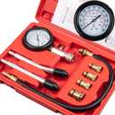 8pcs Petrol Engine Cylinder Compression Tester Kit, Small Engine Compression Tester Automotive Tool Gauge 0-300PSI for Testing Car Motorcycle Outboard Motor Snowmobile Chainsaw