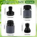 Rossesay 48 Pcs Garden Hose Quick Connector 3/4 Inch Plastic Water Hose Quick Connectors Fittings Male and Female Release Hose Connectors Hose End Adapters with 24 Rubber Gaskets (Grey,Green)