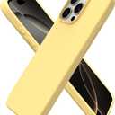 ORNARTO Compatible with iPhone 16 Pro Max Case 6.9", Slim Liquid Silicone 3 Layers Soft Gel Rubber Shockproof Protective Cover with Anti-Scratch Microfiber Lining-Buttercream Yellow