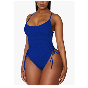 Viottiset Women's Ruched High Cut One Piece Swimsuit Tummy Control Bathing Suit Monokini XL