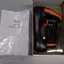 Tera Barcode Scanner Wireless with Screen: Pro Version 1D 2D QR with Setting Keypad Charging Cradle Works with Bluetooth 2.4G Wireless USB Wired Handheld Bar Code Reader HW0009 (Orange)
