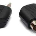 2 X RCA MALE TO 3.5MM FEMALE 6.35mm Male to 6.35mm DUAL Female Stereo Headphone Audio Connector- (PACK OF 2) (2 X RCA MALE TO 3.5MM FEMALE)