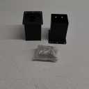 4x4 Post Base 2 Pcs, (Inner Size 3.6x3.6) Post Anchors, 13GA Thick Solid Steel & Black Powder Coated, Deck Post Brackets Support Deck Base Plate Pergola Brackets Fence Kit Mailbox Mount