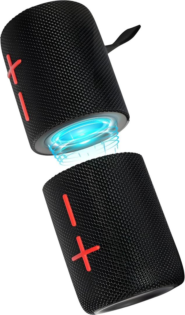 2 in 1 Magnetic Dual Splittable Bluetooth Speaker, IPX6 Waterproof Split Portable Wireless Speaker with 20W Loud Stereo Sound, Bluetooth V5.3, 24H Playtime, Multiple pairing for Home, Outdoor or Travel
