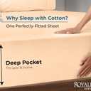 Royale Linens 100% Organic Cotton Fitted Sheet - Percale Weave - Super Soft Deep Pocket Bottom Sheets - Elastic Sheet Twin Size - Twin Fitted Sheets Only - (39"x75"+15", Sand)