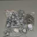 BEAMNOVA 50 Sets of Metal Button Maker Supplies for 25mm / 0.98 in (Approx. 1 inch) Machine, Metallic Double-Sided Keychain Parts for Hand Press Round Badge Crafts Maker