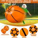 Meooeck 2 Pcs 27 Inch Inflatable Basketball Large Basketball Party Decorations Giant Inflatable Balls for Outdoor Activity Games Sports Event Birthday Party Supplies