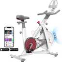 Yesoul Black Exercise Bike for Home,Smart White Cycling Bike Magnetic Stationary Bike, Low Noise Indoor Cycling Bike for Home Gym Electric Stationary Bike with Tablet Mount & Comfortable Seat Cushion for Women Apartment Workout Bike for Fitness