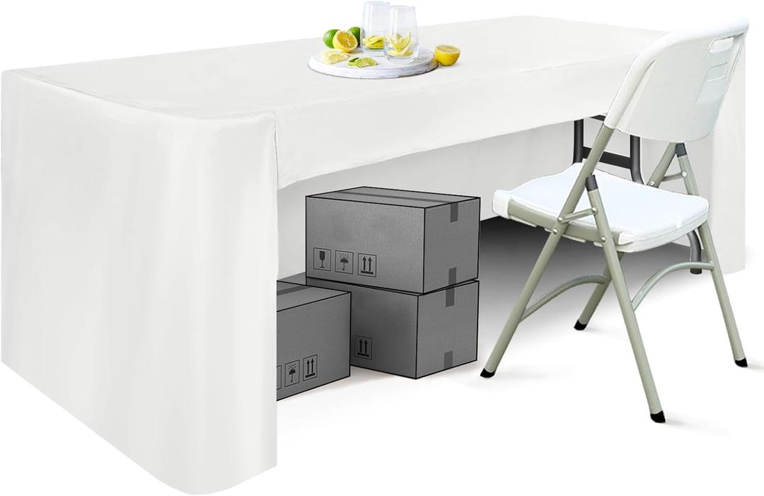 ABCCANOPY 6 FT Rectangle Tablecloth Table Cover for Rectangular Tables Washable Polyester Banquet Buffet Parties Holiday Dinner Wedding Meeting (72" x 30" (Rectangular), Pear White)