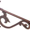 Decorative Shelf Bracket 10 inch, Antique Copper Hammered Shelf Brackets for Shelving, Heavy Duty Vintage, DIY Projects, Hardware Included, 4 Pack
