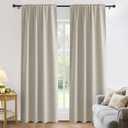 PONY DANCE Cream Black Out Curtains 84 inch Long for Bedroom, Blackout Window Curtain Rod Pocket Thermal Insulated Drapes Energy Saving for Living Room, W 52 x L 84 inches, 2 Panels Set