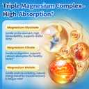 Triple Magnesium Complex for Women and Men, Magnesium Glycinate 400mg, Malate, Citrate, High Absorption Chelated Magnesium Supplement Support Sleep, Muscle, Non-GMO, Gluten Free - 240 Capsules