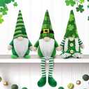 St Patricks Day Gnomes Decor Indoor, 3Pcs St Patricks Day Decorations Gnomes, Shamrock Decorations for Table, Tiered Tray Irish Home Decor Gnome Gifts
