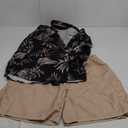 GORGLITTER Men's Vacation Beach Outfits 2 Piece Shorts Set Floral Hawaiian Button Down Shirt and Shorts (XX-Large, Khaki)
