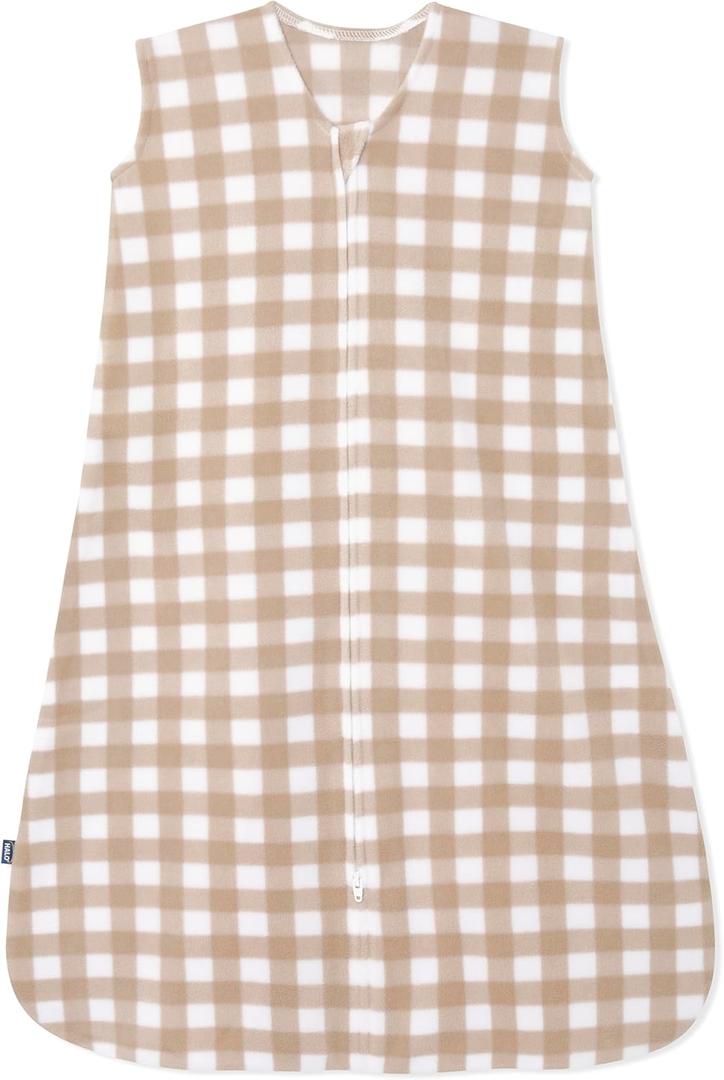 HALO Micro-Fleece Wearable Blanket, Swaddle Transition Sleeping Bag, TOG 1.0 (X-Large (Pack of 1), Gingham Tan)