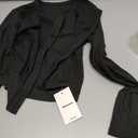 Womens Long Sleeve Tops Fall Lightweight Cardigan Cropped Going Out Shirts Ribbed Button Down Cute Trendy 2025 Size L