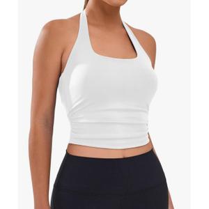 BMJL Womens Halter Built in Bra Workout Sports Tank Tops Summer Trendy Backless Going Out Clothing 2025, M