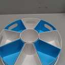 MeCids 360Rotating Desk Organizers Homeschool Office Organization and Storage Art Supplies Organizers 12" Lazy Susan Style Caddy with Removable Bins, for Home Offices, School Supplies Classroom Use (White,blue)