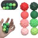Magnetic Sensory Balls Fidget Toys - 8pcs Attraction Balls with Textures Silicone Shell for Adults,Stress Relief Toy for Autism Anxiety,Desk Fidget Toys,Stocking Stuffers for Teens Womens Gifts (Pink and Green)