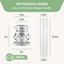 20 Pack Glass Hurricane Candle Holders 12.6" Open Ended Candlestick Holder Tubes Clear Bottomless Cylinders Suitable Taper LED Candles for Wedding Party Christmas Table Centerpiece Decor