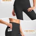 Women's Fleece Lined Pants with Pockets High Waist Thermal Flare Leggings Hiking Yoga Pants for Winter Cold Weather (Black)