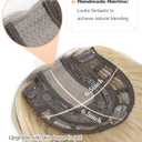 Hair Toppers for Women 20inch Wavy Hair Toppers for Women Toppers Hair Pieces for Women with Thinning Hair Ombre Highlight Synthetic Wig Clip In Hair Topper Wiglets with Fringe Bang Add Hair Volume (Blonde with Dark Root)