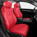 TTX LIGHTING Custom Fit Seat Covers for Honda Accord LX2018 2019 2020 2021 2022 Faux Leather Full Set Compatible Airbag Car Seat Protector Rear Seat Solid Folding Backrest Red