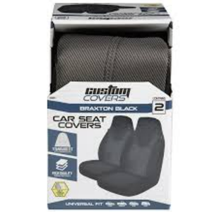 Custom Covers HB Braxton Black Seat Cover 2 Pieces 