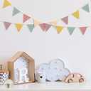 VitalCozy 17 ft Pennant Banner Flags, 2 Pcs Nursery Garland Triangle Bunting Flag Double Side Baby Banner for Boho Decor Baby Shower Birthday Wedding Party Event, Each 8.5 ft(Pastel Color)