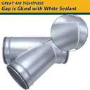 A-KARCK Duct Splitter for Dryer Vent Hose 6 inch, 45 y Shape Duct Connector for Exhaust Fan Hose, Precision Welded Galvanized Steel Prevent Air Leakage