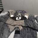 DarkCom Onesie Christmas Pajamas Adult Animal Halloween Costume Cosplay Gray Raccoon One Piece Unisex Homewear Polar Fleece Sleepwear X-Large