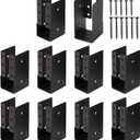 Concealed Joist Hangers, 10 Pcs 2"x4" Outdoor Trim Concealed Flanges with Screws,, for Beam,Swing, Handrail,Fence (10, 2"x4")