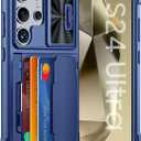 GooseBox for Samsung Galaxy S24 Ultra Wallet Case with RFID Blocking Card Holder, Camera Cover and Kickstand, Full Body Shockproof Wallet Case for S24 Ultra 6.8Inch 2024 for Women Men-Blue(Upgraded)