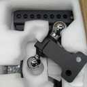 TYT Adjustable Truck Trailer Hitch for 2.5 inch Receiver, 6" Drop/Rise Tow Hitch with Dual Balls (2" & 2-5/16"), Includes Two Pin Locks & Hitch Tightener
