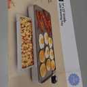 bella 12" x 22" Electric Griddle with Warming Tray, EverGood Ceramic Nonstick Coating & Removable Temperature Probe, Dishwasher-Safe Drip Tray & Cool Touch Handles, 1500 Watt, Oatmilk
