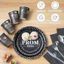 Graduation Party Supplies Plates and Napkins Serve 50,Prom Send off 2026 Disposable Paper Plates and Napkins Set Cups Knives Spoon for Class of 2026 Graduation Party Decorations Black and Silver