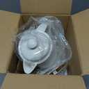 LONGSEED Ceramic Electric Kettle, 1.5L/1200W Boil Water Quickly and Easily with BoilDry Protection Auto Shut Off, Detachable Swivel Base, White Relief Carving