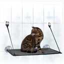 K&H Pet Products EZ Mount Cat Window Perch for Large Cats, Sturdy Kitty Sill Window Hammock Bed, Steel Frame, Sturdy Suction Cups, Washable Shelf Cover, Foldable - Fits 27"W X 23"H Glass Spaces
