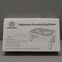 COMESOON Elevated Dog Bowls for Small Medium Dogs, 3 Height Adjustable Raised Stand with 2 Thick 6" Stainless Steel Food Bowls, Non-Slip Feeder Adjusts to 2.75", 6", 7.5", Grey