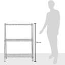 Amazon Basics 3-Shelf Adjustable Heavy Duty Steel Wire Shelving Rack with Chrome Finish, No-Tool Assembly, 250 lbs per Shelf, 23.2" L x 13.4" W x 30" H