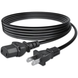 6.6ft/2m UL Listed 2-Prong AC Power Cord Cable Lead Replacement for Sony KDL-40VL160 KDL-40W4100 Bravia TV LED 2-Slot Non-Polarized 10A 125V 18AWG