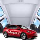 2025 Upgrade Sunshade Roof for Tesla Model Y Accessories, [Graphene Cooling Tech & High Density Honeycomb] No Sag & No Light Leakage Magnetic Adsorbed Design for Model Y Sun Shade 2020-2024 2pcs
