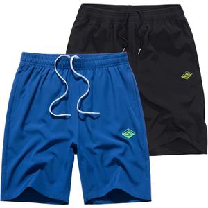 Vcansion 2 Pack Men's Outdoor Lightweight Hiking Shorts Quick Dry Sports Casual Running Shorts with Pockets (S)