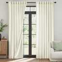 MIULEE Ivory Thermal Insulated Curtains 63 Inch Long 2 Panels Set for Summer Heat Blocking Non See Through Privacy Thick Semi Sheer Light Filtering Back Tab Window Drapes for Bedroom Living Room