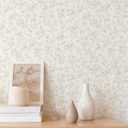 Floral Peel and Stick Wallpaper Vintage Wallpaper 197"17.3" Neutral Floral Wall Paper Peel and Stick Cherry Blossom Contact Paper for Nursery Bathroom Kitchen Self-Adhesive Vinyl Waterproof