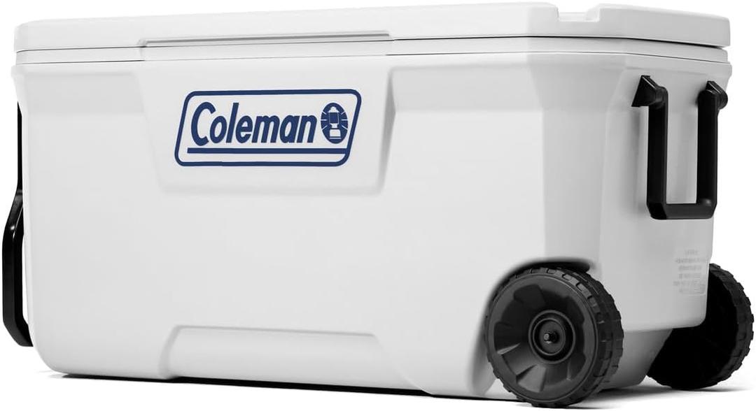 Coleman Marine Cooler with Fully Insulated UV Guard Lid & Body, Keeps Ice for 3+ Days, Great for Boating & Fishing, 52qt/100qt Wheeled/120qt Options