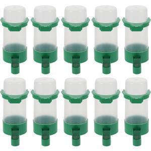 POPETPOP Automatic Bird Water Dispenser with Spill-Resistant Design 3.3-Inch Outlet Plastic Parakeet and Parrot Cage Feeder for Home and Aviary Use