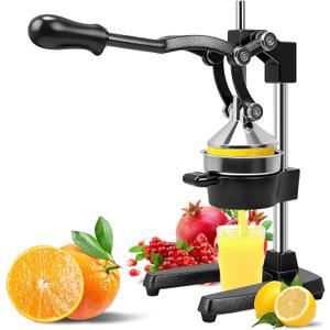Hand Press Juicer Machine, Commercial Heavy Duty Cast Iron manual Press, for Orange Juice Lime Lemon Pomegranate, Easy to Use & Clean