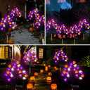 Halloween Decorations Outdoor Solar Lights, 2 Pack Halloween Lights Outdoor Solar Lights Waterproof with 20 LED Ghosts Bats Spiders Pumpkin Light, 8 Modes Solar Pathway Lights for Halloween's Decor